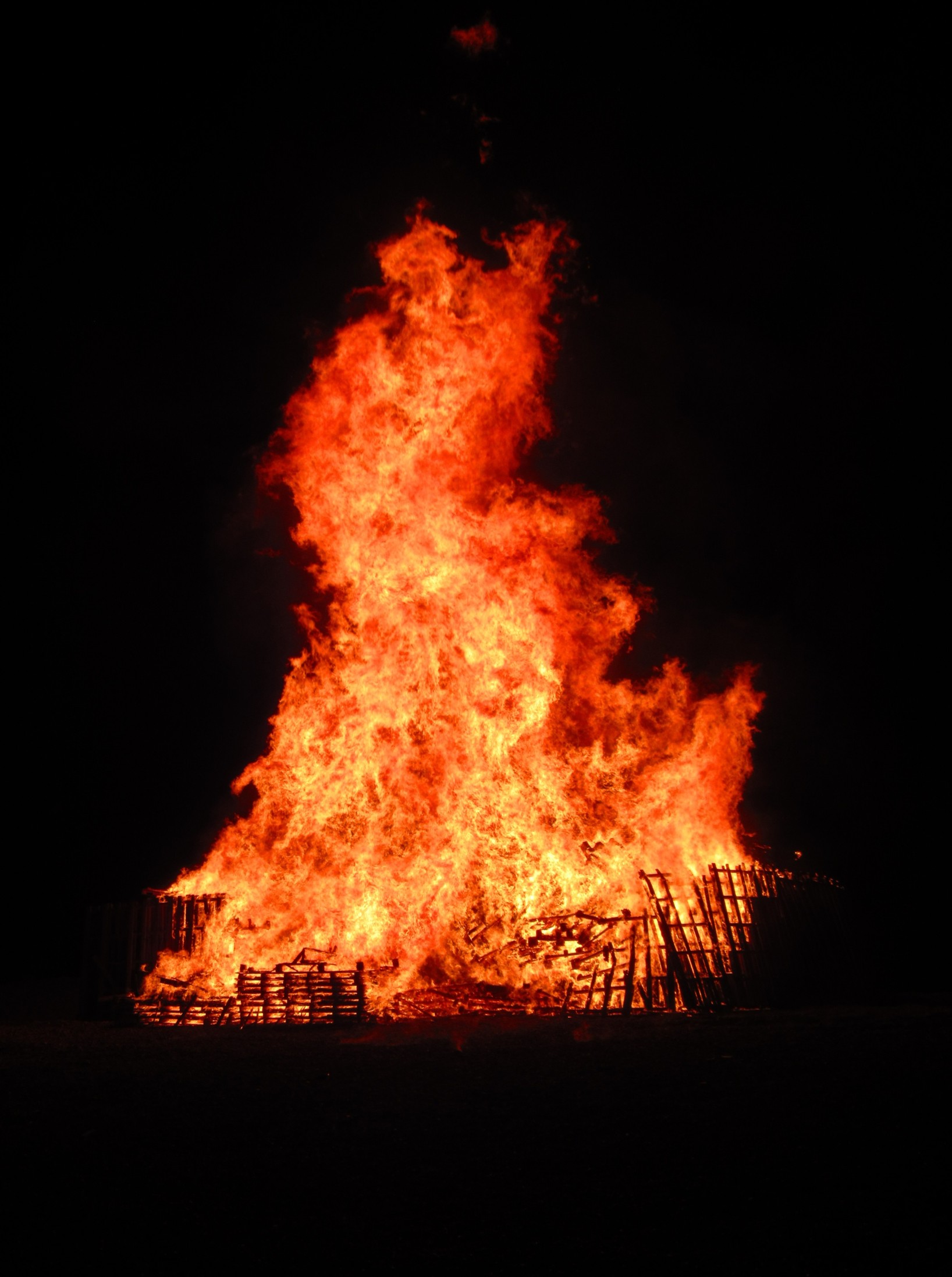 A large burning Bonfire