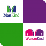 Infographic showing the mankind and womankind logos.